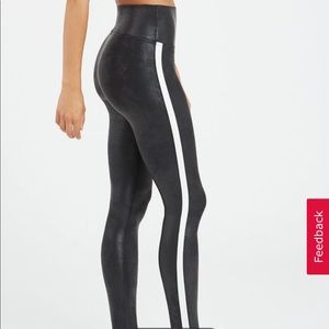 SPANX faux leather side strip leggings